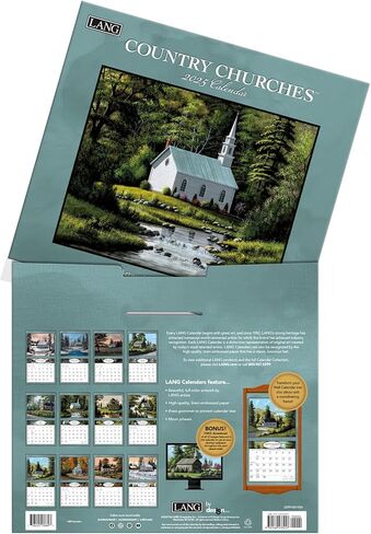 Lang Companies, Country Churches 2026 Wall Calendar by Bill Saunders, 13.4'' X 12'', 12-Month Calendar with Stapled Binding in Saudi Arabia