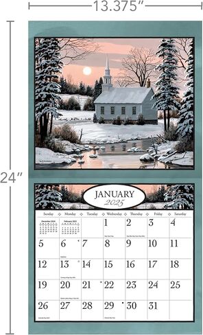 Lang Companies, Country Churches 2026 Wall Calendar by Bill Saunders, 13.4'' X 12'', 12-Month Calendar with Stapled Binding in Saudi Arabia