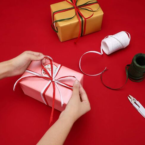 4 Roll Raffia Ribbon 1200 قدم Halloween Raffia Paper Paper Higiving Gift for Glugh Hights ، DIY Craft ، 300 قدم كل لفة (أخضر ، برتقالي ، بني عميق ، بني فاتح) in Saudi Arabia