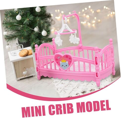 4pcs Miniature Dollhouse Furniture Set: Cute Cartoon Crib Decor for Doll House, Assorted Colors, Abs Material, for Playtime and Decoration in Saudi Arabia