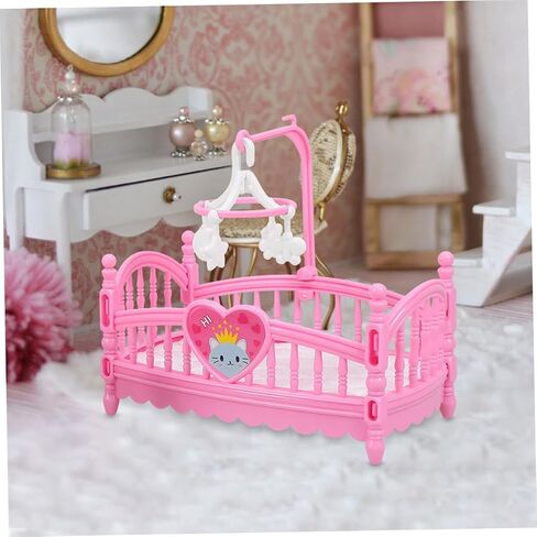 4pcs Miniature Dollhouse Furniture Set: Cute Cartoon Crib Decor for Doll House, Assorted Colors, Abs Material, for Playtime and Decoration in Saudi Arabia