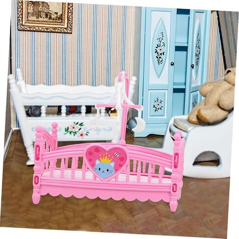 4pcs Miniature Dollhouse Furniture Set: Cute Cartoon Crib Decor for Doll House, Assorted Colors, Abs Material, for Playtime and Decoration in Saudi Arabia