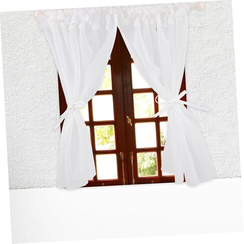 2PCS Miniature Lace Curtain for Dollhouse Mini Window Shades Sheer Curtain Tiny Doll House Accessory for Mini House Decor in Saudi Arabia