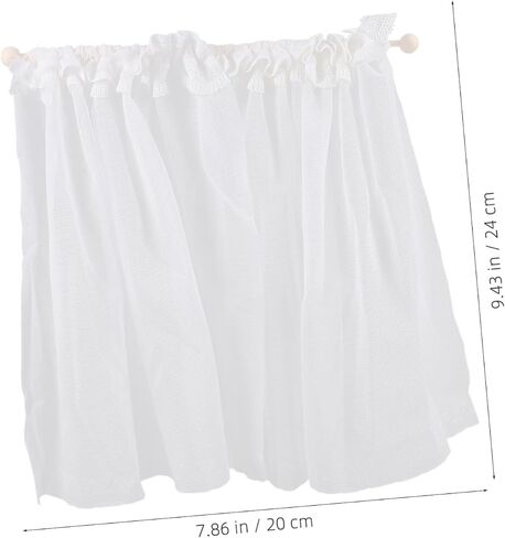 2PCS Miniature Lace Curtain for Dollhouse Mini Window Shades Sheer Curtain Tiny Doll House Accessory for Mini House Decor in Saudi Arabia