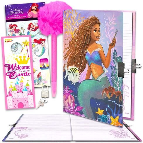 مذكرات Mermaid Little Mermaid وقلم - حزمة مع مجلة Little Mermaid ، الملصقات ، المزيد | مذكرات حورية البحر الصغيرة للفتيات in Saudi Arabia