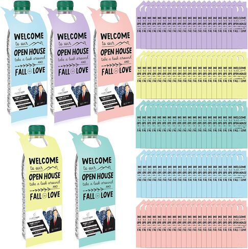 100 PCS Open House House Bottle Bottle Tags for Real Estate Agent Foundies Bottle Bottle Signs Signs Real Estate Label Gifts for Agent Favors Supplies ، 3.15 × 9.25 inch in Saudi Arabia