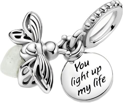 Gold Bee Sparkling Dangle Charm Fit Women Bracelet Necklaces Fashion Gifts 925 Sterling Silver DIY Jewelry in Saudi Arabia