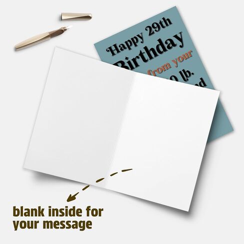 بطاقة عيد ميلاد روح الدعابة للنساء لها ، هدية BDAY مضحكة لمدة 30 ، 40 ، 50 ، 60 ، 70 ، 75 ، 80 ، 90 ، عيد ميلاد سعيد 29 من صديقك 110 رطل. in Kuwait