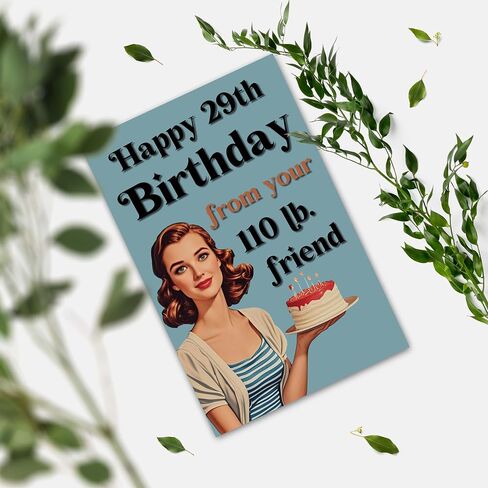 بطاقة عيد ميلاد روح الدعابة للنساء لها ، هدية BDAY مضحكة لمدة 30 ، 40 ، 50 ، 60 ، 70 ، 75 ، 80 ، 90 ، عيد ميلاد سعيد 29 من صديقك 110 رطل. in Kuwait