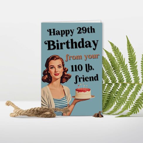 بطاقة عيد ميلاد روح الدعابة للنساء لها ، هدية BDAY مضحكة لمدة 30 ، 40 ، 50 ، 60 ، 70 ، 75 ، 80 ، 90 ، عيد ميلاد سعيد 29 من صديقك 110 رطل. in Kuwait