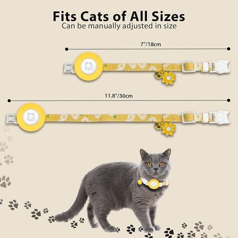 Aiitle Airtag Cat Cat - مشبك أمان قابل للفصل ، طوق قابل للتعديل من أجل الراحة للعطلات/التخييم (الوردي) in Kuwait