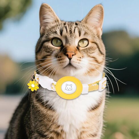 Aiitle Airtag Cat Cat - مشبك أمان قابل للفصل ، طوق قابل للتعديل من أجل الراحة للعطلات/التخييم (الوردي) in Kuwait