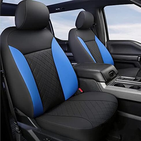 مجموعة أغطية مقاعد السيارة الكاملة من GIANT PANDA تناسب 2009-2021 Ford F150 و2017-2021 F250 F350 F450 Super Crew/Crew Cab Pickup Trucks، واقيات قماش المقاعد الأمامية والخلفية (أسود) in Saudi Arabia