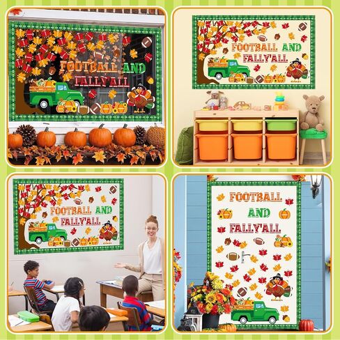 خريف كرة القدم ، مجموعة ألواح ، زخارف الفصول الدراسية الرياضية ، الخريف ، وقابل ، وقاطع اليقطين ، وورق كرة القدم ، in Kuwait