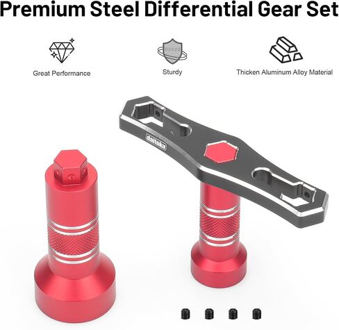 daitoku Interchangeable 17mm & 24mm Wheel Hex Nut Socket Sleeve Wrench for 1/6 1/8 1/10 RC Crawler Car Buggy - Red in Saudi Arabia