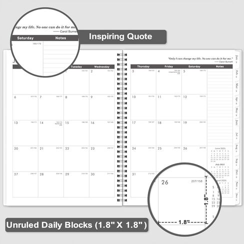 2025-2028 Monthly Planner/Calendar - JUL 2025 - JUN 2028, 3 Year Monthly Planner 2025-2028, 9'' x 11'', 36 Monthly Tabs, 2-Side Pocket, Grey in Saudi Arabia