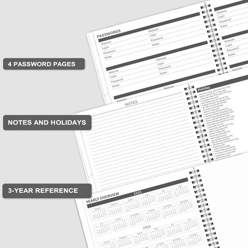 2025-2028 Monthly Planner/Calendar - JUL 2025 - JUN 2028, 3 Year Monthly Planner 2025-2028, 9'' x 11'', 36 Monthly Tabs, 2-Side Pocket, Grey in Saudi Arabia