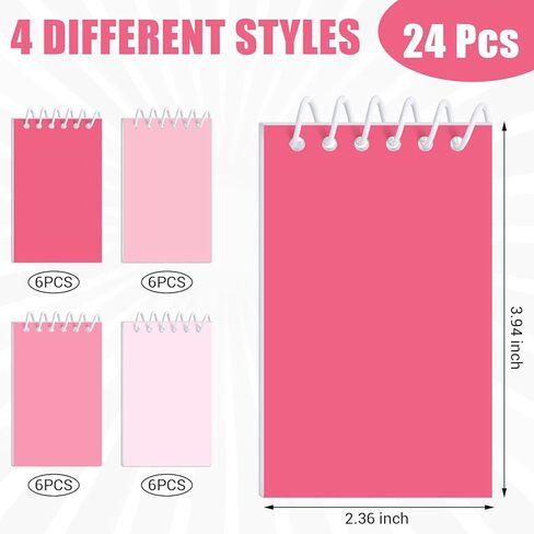 Epakh 24 Pcs Back to School Gift for Student Bulk Small Pocket Spiral Notebook Memo Pads Mini Blank Pocket Notebooks 20 Sheets Per Notebook for School Classroom Home Office Nurses(Pink) in Saudi Arabia
