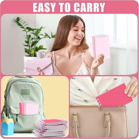 Epakh 24 Pcs Back to School Gift for Student Bulk Small Pocket Spiral Notebook Memo Pads Mini Blank Pocket Notebooks 20 Sheets Per Notebook for School Classroom Home Office Nurses(Pink) in Saudi Arabia