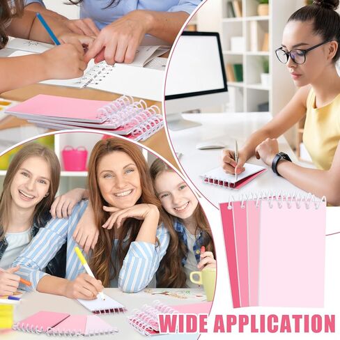 Epakh 24 Pcs Back to School Gift for Student Bulk Small Pocket Spiral Notebook Memo Pads Mini Blank Pocket Notebooks 20 Sheets Per Notebook for School Classroom Home Office Nurses(Pink) in Saudi Arabia