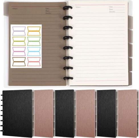 Jetec 4 Pack A5 8-DISC Discbound Noteboor tucidizeable Journal القابلة لإعادة الملء 5.5 × 8.5 بوصة 5 دفتر ملاحظات موضوع مع 6 موثق فواصل 16 علامات التبويب قابلة للإزالة 120 صفحة مخطط قرص محكم على نطاق واسع in Saudi Arabia