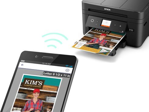 Epson Workforce WF-2860 All-in-One Wireless Color Inkjet Printer, Black - Print Scan Copy Fax - Ethernet NFC Auto 2-Sided Borderless Printing, 14 ppm, 4800 x 1200 dpi, 30-Sheet ADF, Voice Activated in Saudi Arabia