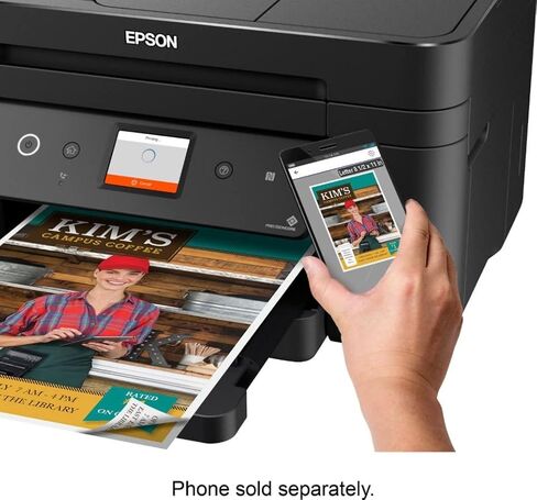 Epson Workforce WF-2860 All-in-One Wireless Color Inkjet Printer, Black - Print Scan Copy Fax - Ethernet NFC Auto 2-Sided Borderless Printing, 14 ppm, 4800 x 1200 dpi, 30-Sheet ADF, Voice Activated in Saudi Arabia