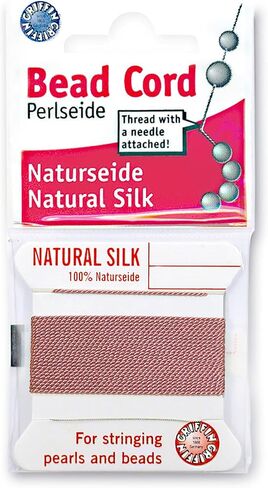 Griffin Silk Bead Cord Perlseide-اللون البيج-حجم التشكيلة 0-16-2 متر لكل بطاقة-إبرة من الفولاذ المقاوم للصدأ متصلة-لعقد اللؤلؤ والأحجار الكريمة والبلورات والخرز in Saudi Arabia