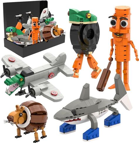 5 في 1 ألعاب البكر | 720 قطعة لبنات البكر الإيطالية | Tralalero Tralala & Tung Tung Sahur Meme Meme Kit | أعمار 6+ مجموعة البناء STEM ، ديكور المكتب هدية (صندوق هدايا) in Kuwait