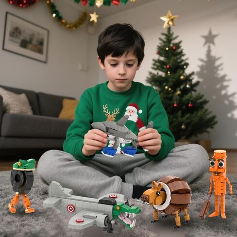 5 في 1 ألعاب البكر | 720 قطعة لبنات البكر الإيطالية | Tralalero Tralala & Tung Tung Sahur Meme Meme Kit | أعمار 6+ مجموعة البناء STEM ، ديكور المكتب هدية (صندوق هدايا) in Kuwait