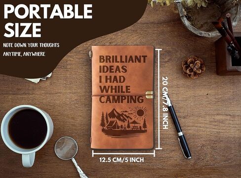 هدايا Innobeta للتخييم ، Pen Journal Pen للمعسكر في عيد الميلاد ، عيد الميلاد ، دفتر ملاحظات فريد ، كراسة رسم ، مذكرات السفر ، مخطط مبطن ، 7.8 × 5 بوصات ، بني in Saudi Arabia
