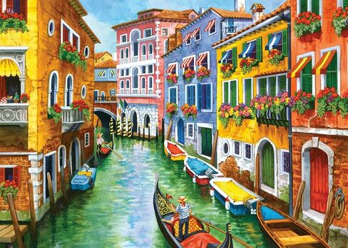 Ravensburger Gondola Ride 300PIECE GLAGE-FORMAT PUZZLE | مشهد البندقية النابض بالحياة من قبل نانسي ويرنرسباخ | اللامعة اللامعة للمرئيات المحسنة | مواد صديقة للبيئة in Saudi Arabia