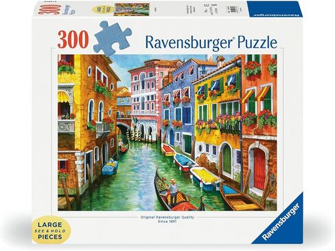 Ravensburger Gondola Ride 300PIECE GLAGE-FORMAT PUZZLE | مشهد البندقية النابض بالحياة من قبل نانسي ويرنرسباخ | اللامعة اللامعة للمرئيات المحسنة | مواد صديقة للبيئة in Saudi Arabia