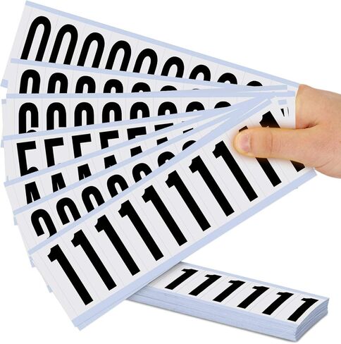 SmartSign "Numbers 0-9" Mylar Adhesive Number Labels Kit | 10 Cards/Kit, 0.875" x 2.25", Made in USA in Saudi Arabia