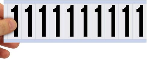 SmartSign "Numbers 0-9" Mylar Adhesive Number Labels Kit | 10 Cards/Kit, 0.875" x 2.25", Made in USA in Saudi Arabia