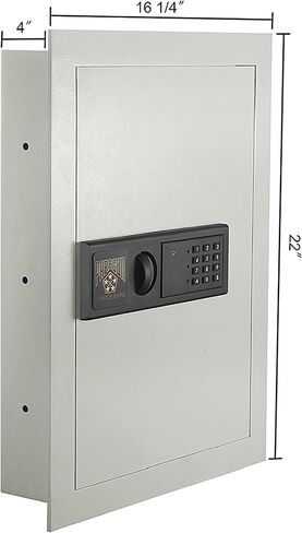 في الجدار آمن - المنزل أو الأعمال الآمنة مع لوحة المفاتيح ومفاتيح التجاوز اليدوي - يحمي النقد والمجوهرات وجوازات السفر والمزيد من الخزانات الباراجون (كريم) in Kuwait