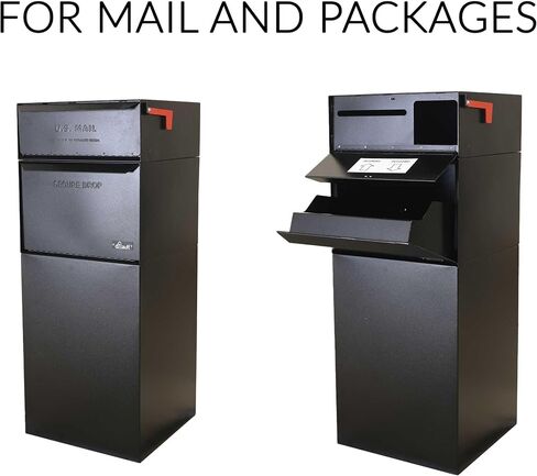 DVALT® Full Service Vault DVCS0015 Secure Curbside Mailbox/Package Drop مع Locking Letterbox (أسود) in Saudi Arabia