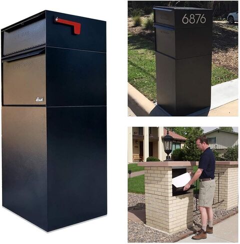DVALT® Full Service Vault DVCS0015 Secure Curbside Mailbox/Package Drop مع Locking Letterbox (أسود) in Saudi Arabia