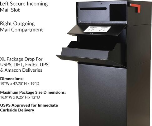 DVALT® Full Service Vault DVCS0015 Secure Curbside Mailbox/Package Drop مع Locking Letterbox (أسود) in Saudi Arabia