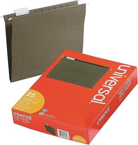Universal 14115 Hanging File Folders, 1/5 Tab, 11 Point Stock, Letter, Standard Green, 25/Box in Saudi Arabia