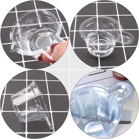 Excart 200pcs يمكن التخلص منها متاح أكواب خلط بلاستيكية واضحة 40 مل من راتنج الايبوكسي قياس أكواب مع تصميم فم مدبب لخلط الطلاء DIY مشاريع وراتنجات الراتنج in Saudi Arabia