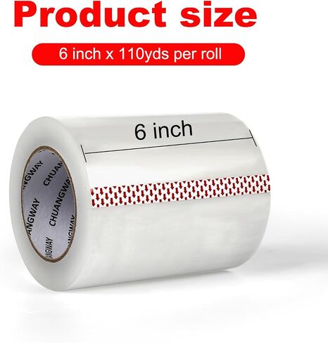 Clear Packing Tape, Heavy Duty Packaging Tape, 2.7 mil, 6 inch x 110 Yards, Refill Rolls for Sealing Packing and Shippingand Storage in Saudi Arabia