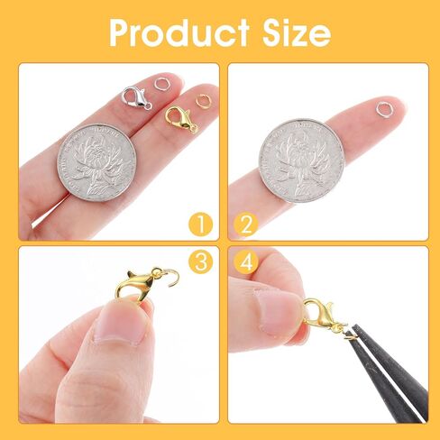 700pcs clasps جراد البحر لصنع المجوهرات ، مجموعة حلقات القفزة المفتوحة ، مشابك سوار معدني ، قلادة الإغلاق لموازم مجوهرات سلسلة مفاتيح السلسلة الرئيسية in Saudi Arabia