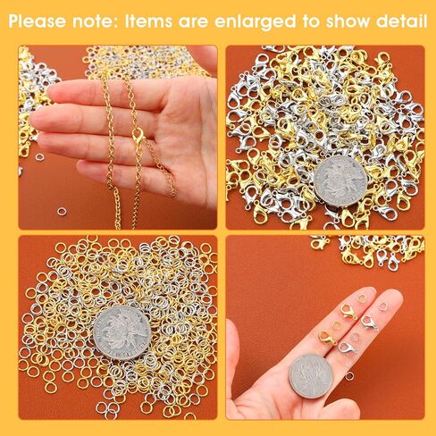 700pcs clasps جراد البحر لصنع المجوهرات ، مجموعة حلقات القفزة المفتوحة ، مشابك سوار معدني ، قلادة الإغلاق لموازم مجوهرات سلسلة مفاتيح السلسلة الرئيسية in Saudi Arabia
