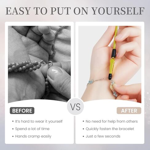 2 Pcs Bracelet Helper Tool with Non-Slip Tips, Easy to Put on Yourself Jewelry Clasp Helper for Necklace & Bracelet, Fastener Assistant for Arthritis & Elderly in Saudi Arabia