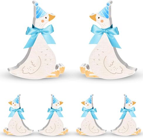 Chunful 6 Pcs Wooden One Silly Goose Table Decorations 4.7 Inch Bow Silly Goose 1st Birthday Centerpieces for 1st Birthday Party Decorations Baby Shower Photo Props(Pink) in Saudi Arabia