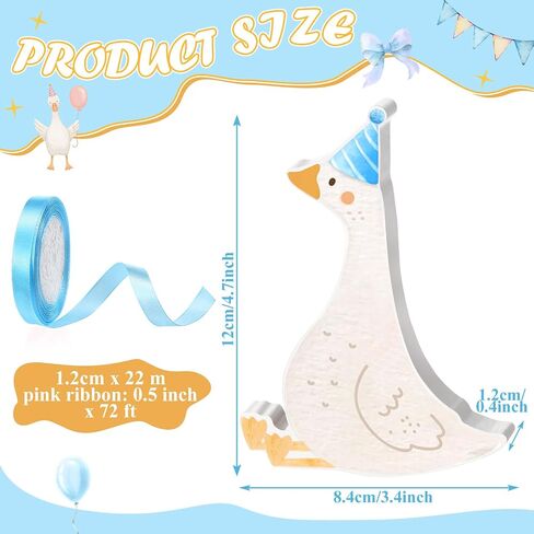 Chunful 6 Pcs Wooden One Silly Goose Table Decorations 4.7 Inch Bow Silly Goose 1st Birthday Centerpieces for 1st Birthday Party Decorations Baby Shower Photo Props(Pink) in Saudi Arabia