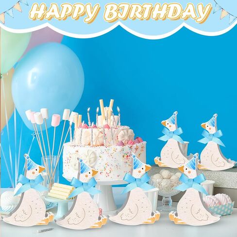 Chunful 6 Pcs Wooden One Silly Goose Table Decorations 4.7 Inch Bow Silly Goose 1st Birthday Centerpieces for 1st Birthday Party Decorations Baby Shower Photo Props(Pink) in Saudi Arabia