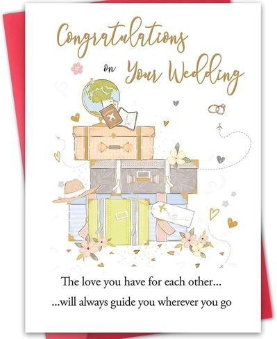 Romantic Wedding Card, Bridal Shower Card or Engagement Cards,Thick Card Stock with Premium Envelope 5.3in x 8in in Saudi Arabia