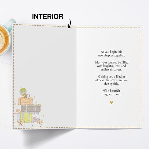 Romantic Wedding Card, Bridal Shower Card or Engagement Cards,Thick Card Stock with Premium Envelope 5.3in x 8in in Saudi Arabia